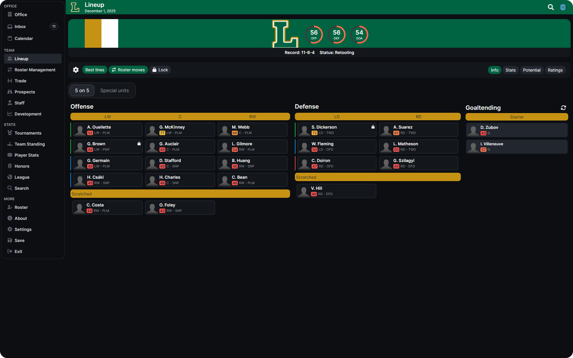 feature league control